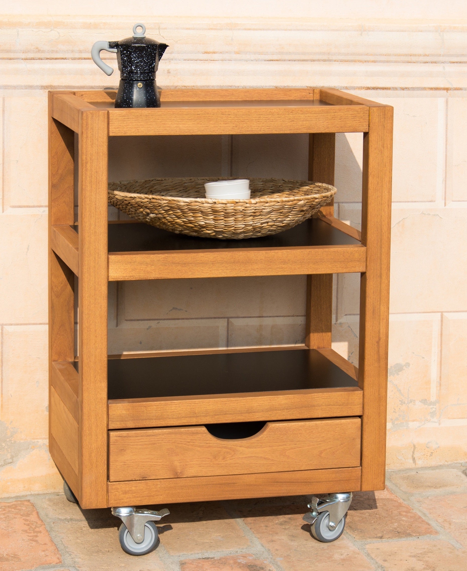 Accessoire Minibar aus Robinienholz