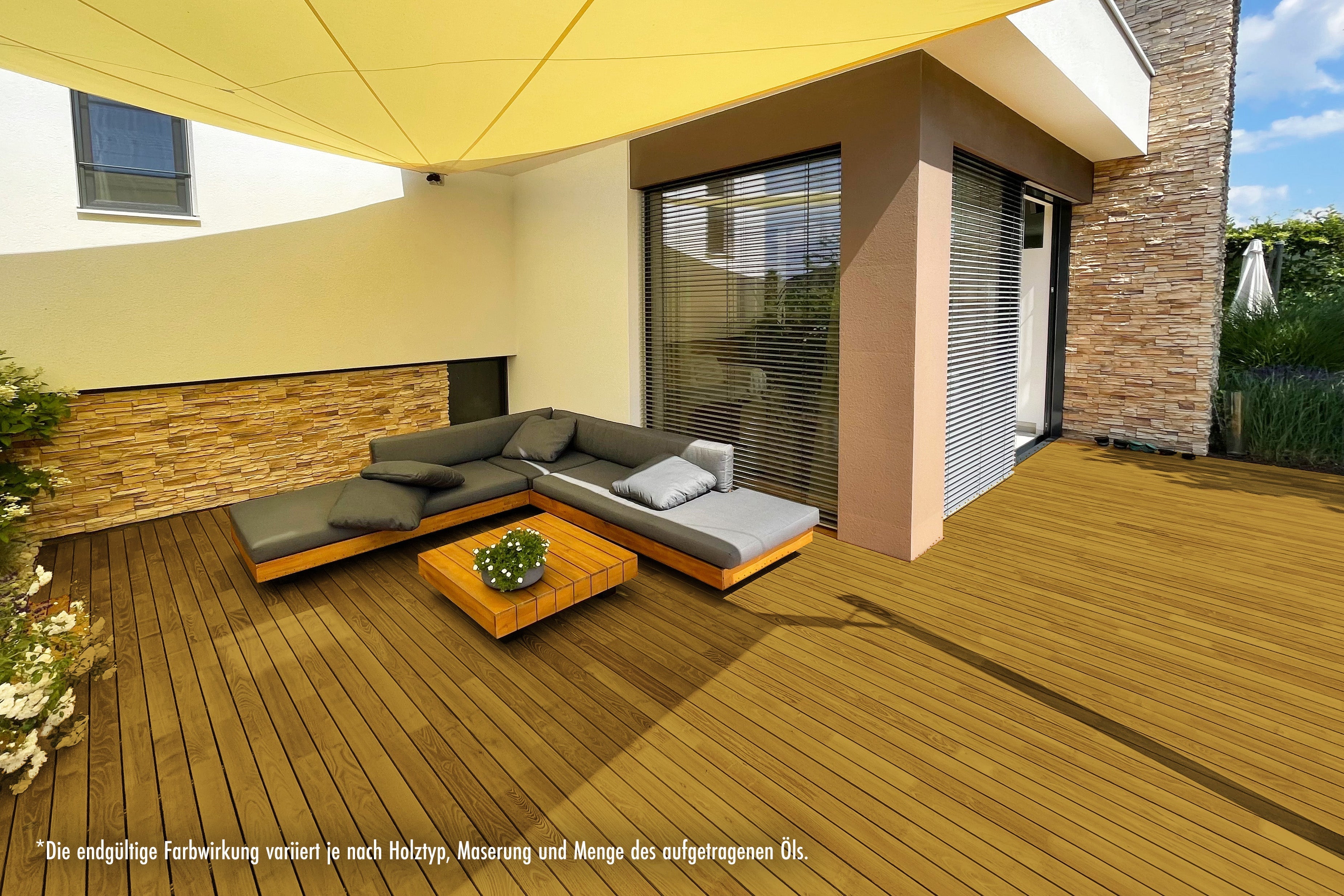 RIBOL Holzschutz-Öl Farbe: "GRAUWEIDE" für Harthölzer (z.B. Robinie, Eiche, Teak u.v.m.), Nr. 569-1124-250, 2,5 Liter (für max. 55qm)