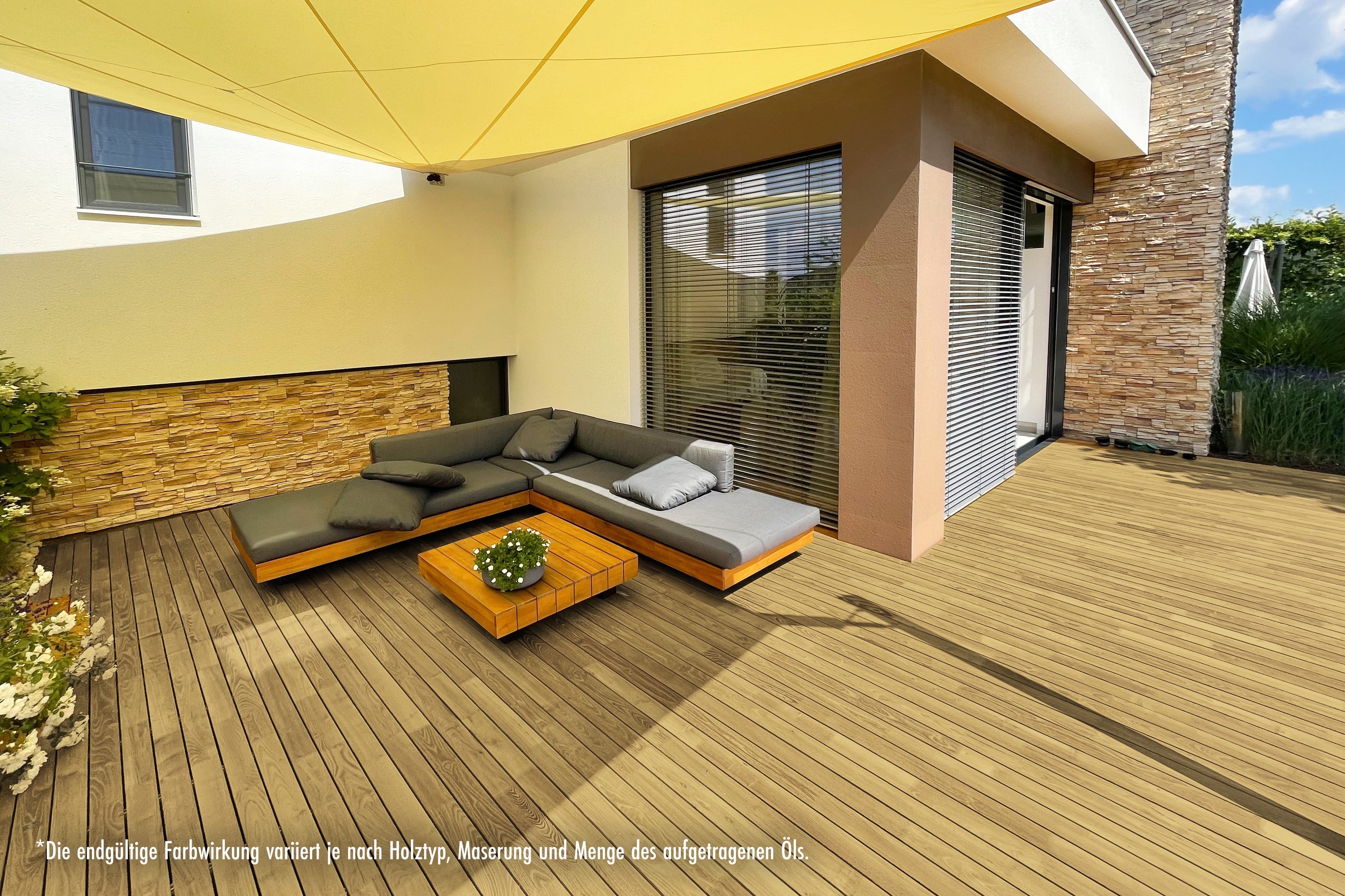 Huile de protection du bois RIBOL, couleur : « GRIS CLAIR » pour bois durs (par exemple, robinier, chêne, teck, etc.), n° 569-212-075, 0,75 litre (pour max. 17 m²)