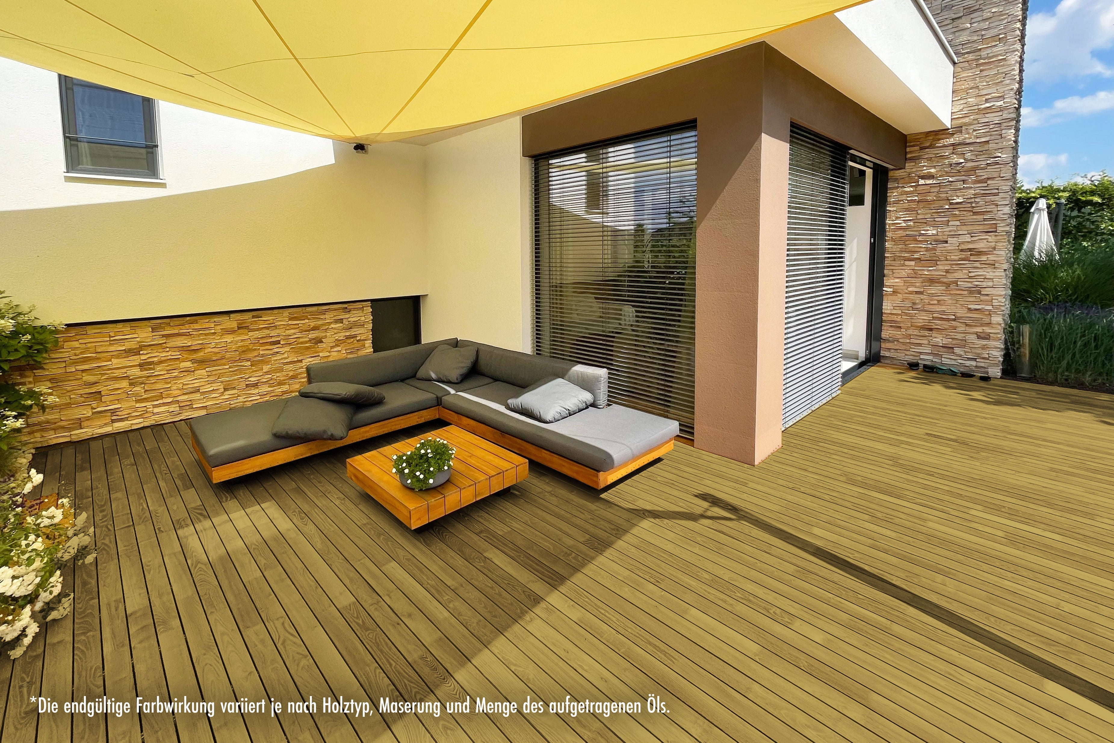 Huile de protection du bois RIBOL, couleur : « GRIS ARDOISE » pour bois durs (par exemple, robinier, chêne, teck, etc.), n° 569-748-075, 0,75 litre (pour max. 17 m²)