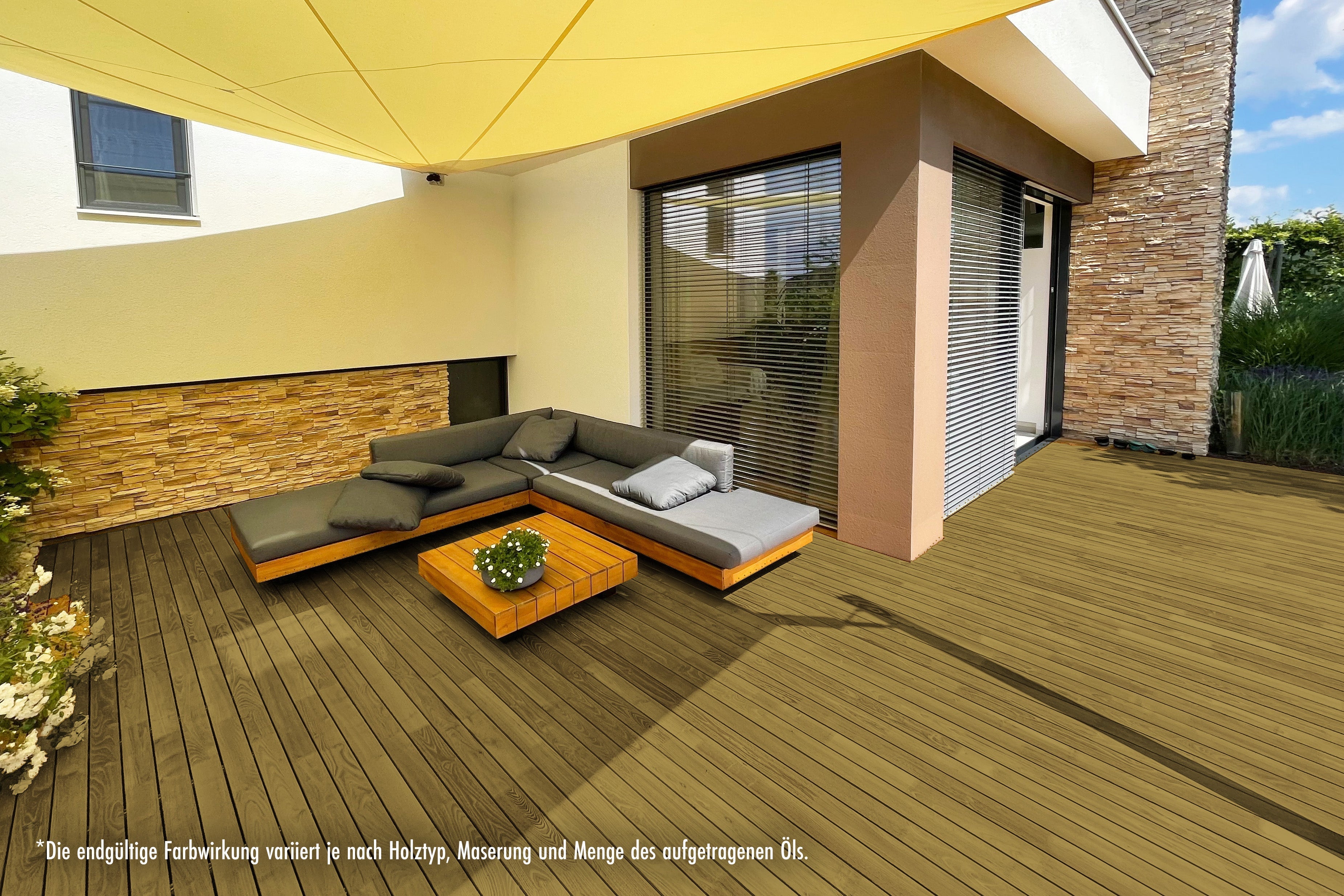 Huile de protection du bois RIBOL, couleur : « GRIS ARGENT » pour bois durs (par exemple, robinier, chêne, teck, etc.), n° 569-922-075, 0,75 litre (pour max. 17 m²)