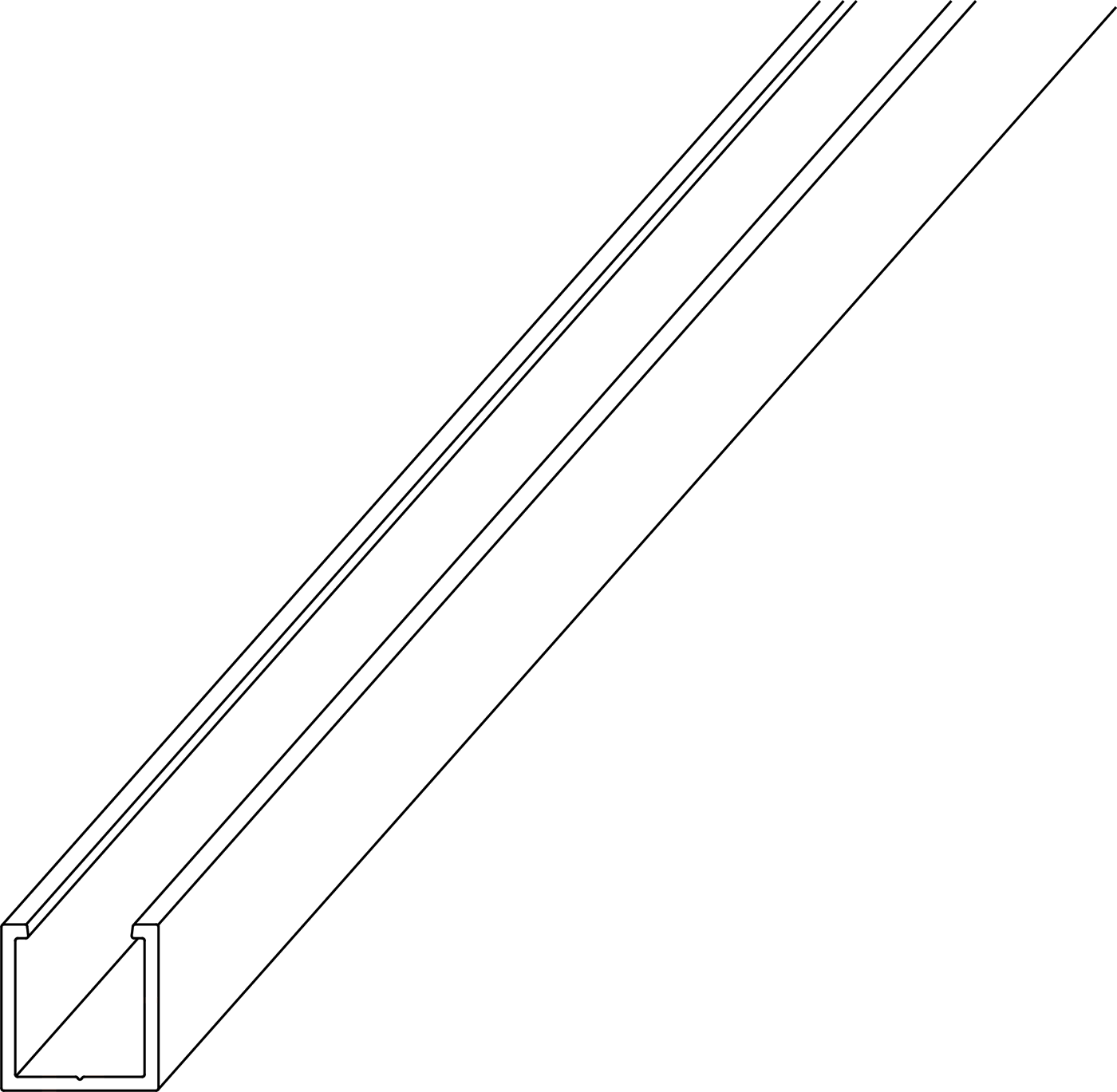 RELO VA Auflagerprofil blank 1.880 mm