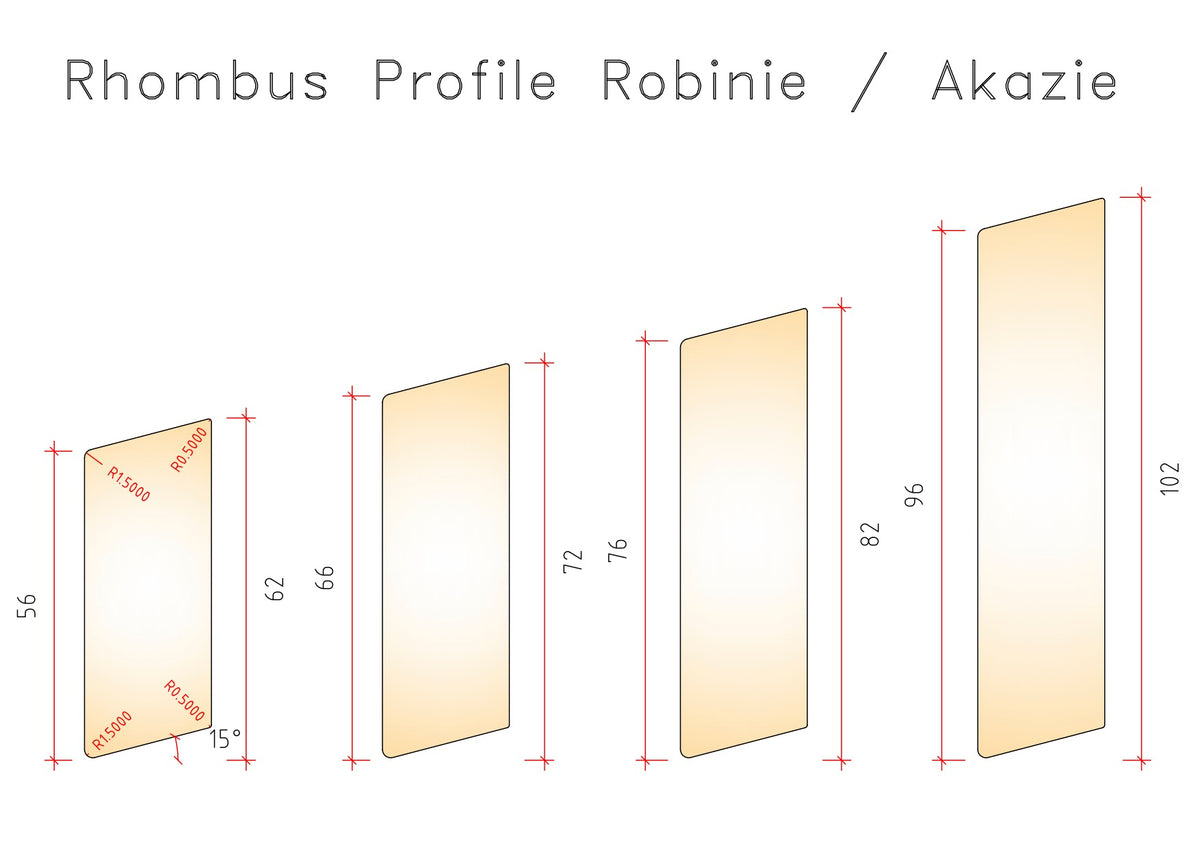 Facade board Rhombus Robinia 100 x 22 mm