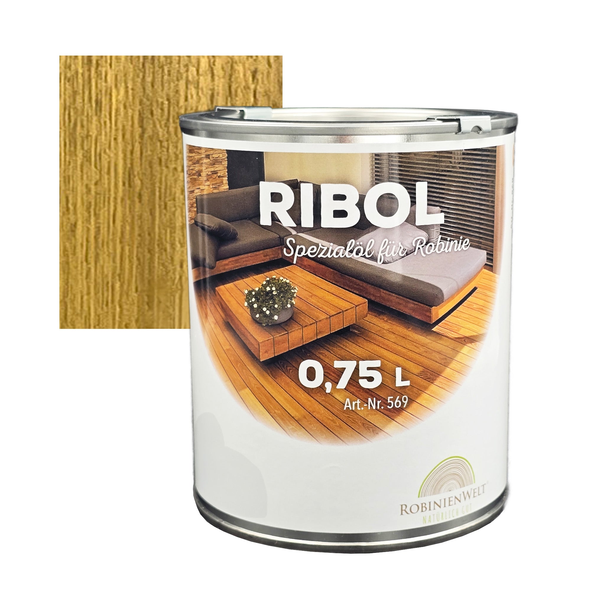 RIBOL Holzschutz-Öl Farbe: "SESAM" für Harthölzer (z.B. Robinie, Eiche, Teak u.v.m.), Nr. 569-1125-250, 2,5 Liter (für max. 55qm)