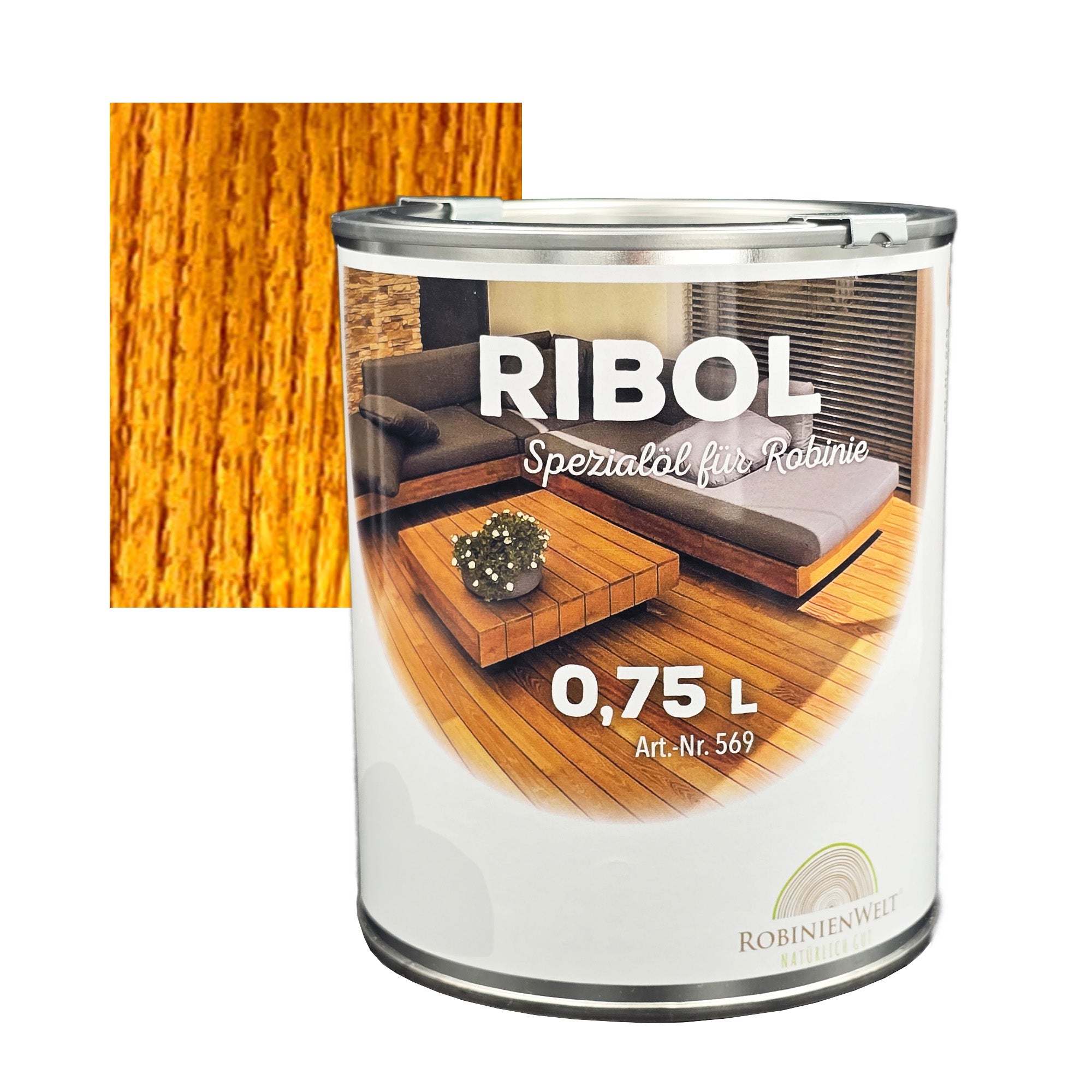 RIBOL Holzschutz-Öl Farbe: "BRASIL" für Harthölzer (z.B. Robinie, Eiche, Teak u.v.m.), Nr. 569-052-075, 0,75 Liter (für max. 17qm)