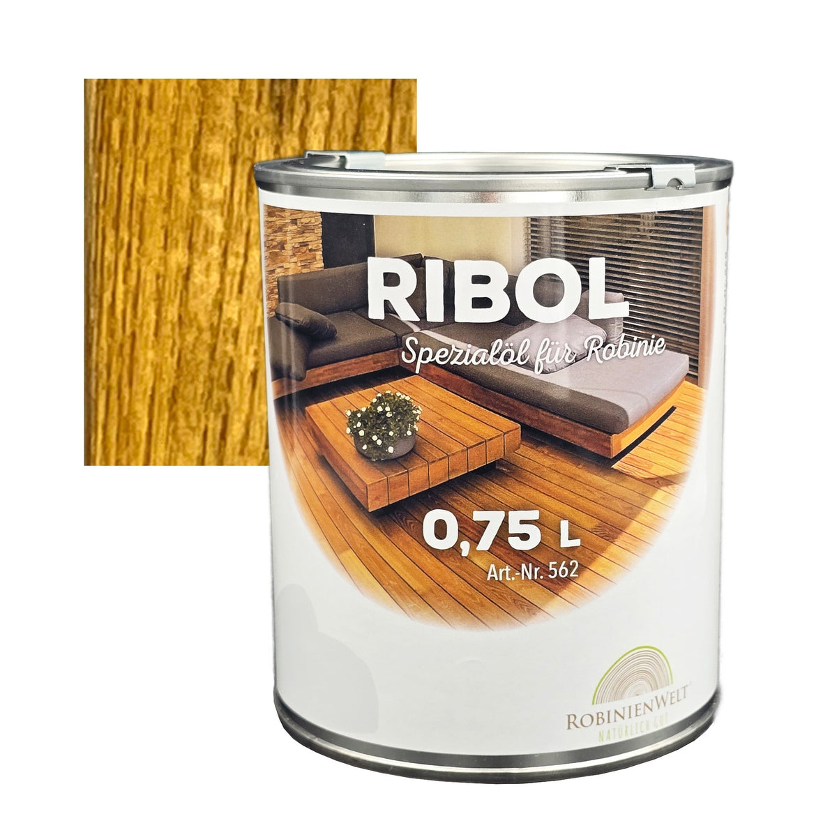 RIBOL Holzschutz-Öl für Robinie und Harthölzer – NATUR (farblos), 0,75 Liter