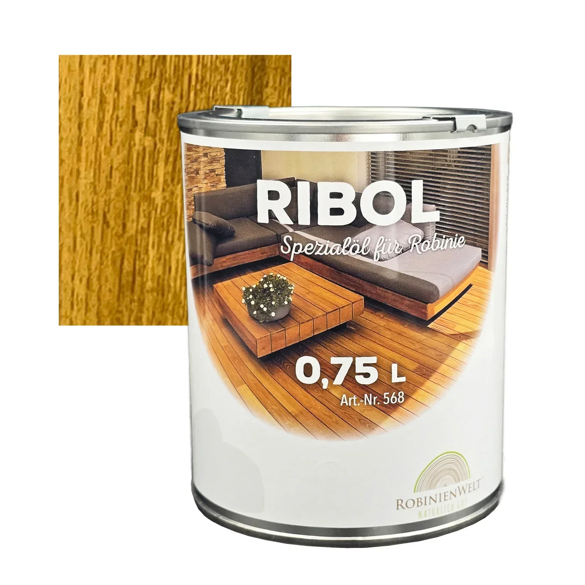RIBOL Holzschutz-Öl für Robinie und Harthölzer – ROBINIE, 0,75 Liter