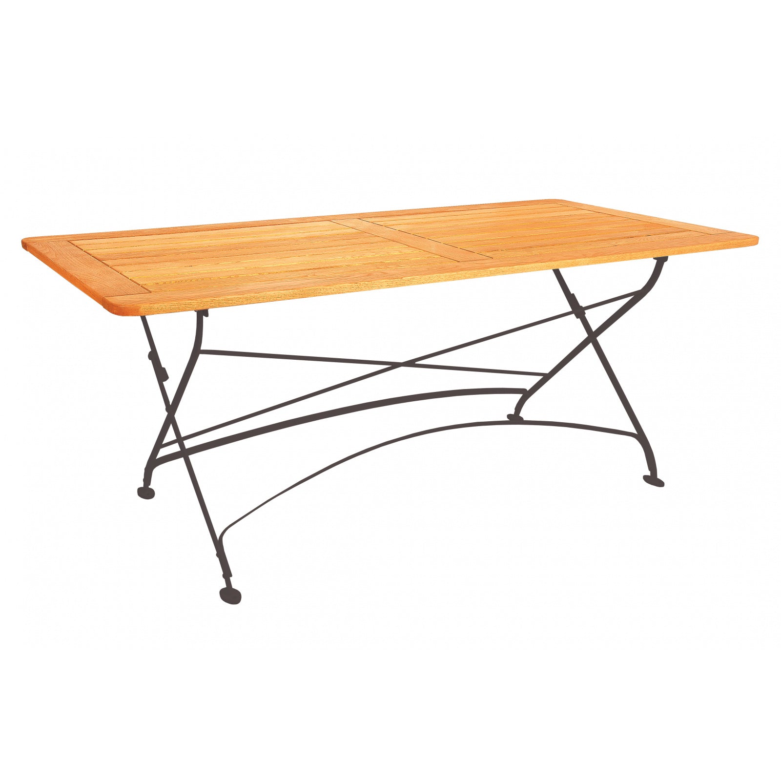 Tisch MAJA 120 x 80 cm mit Rahmen mit Metall und Robinienholz (Akazie)