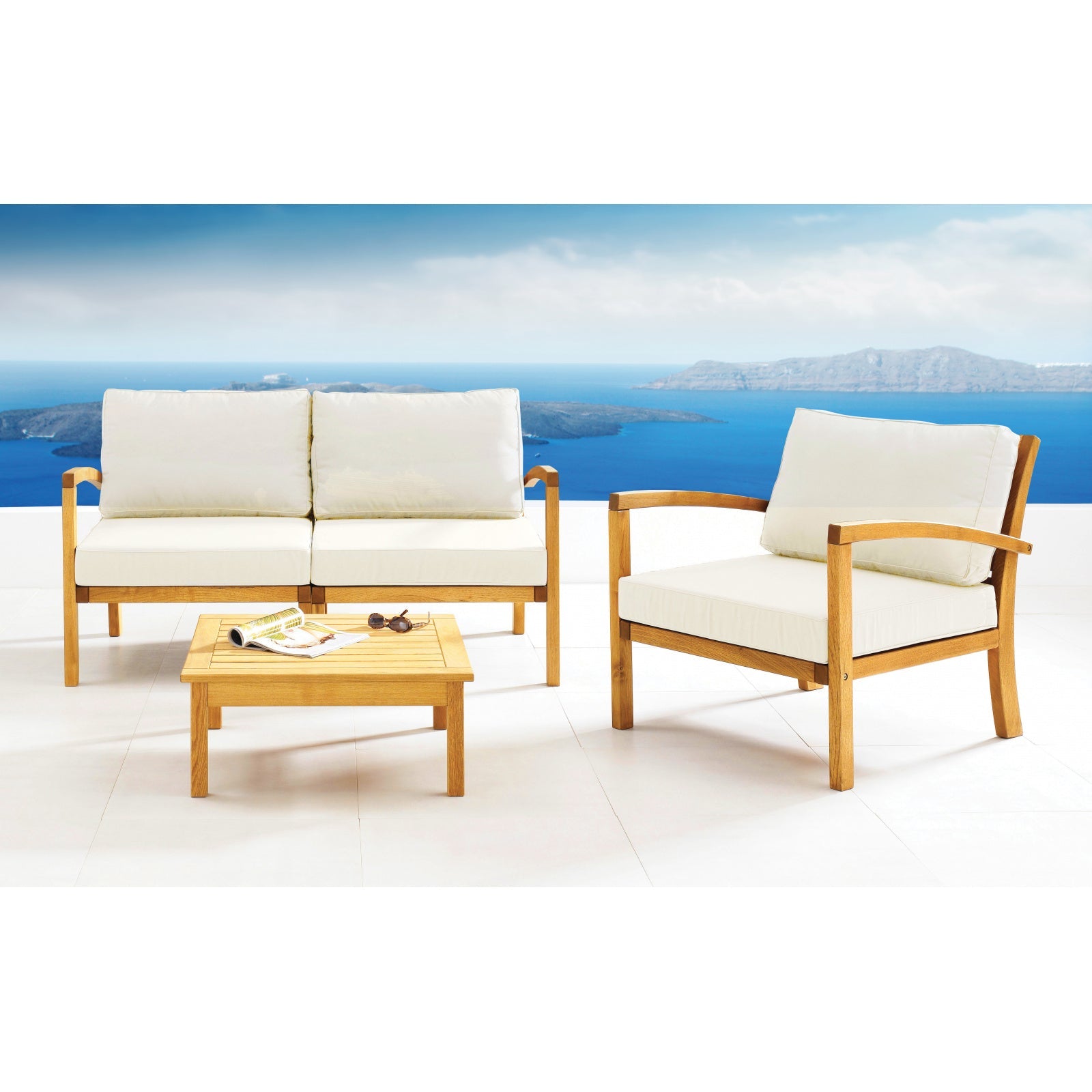 Loungetisch MILANO 70 x 70 cm aus Robinienholz (Akazie)