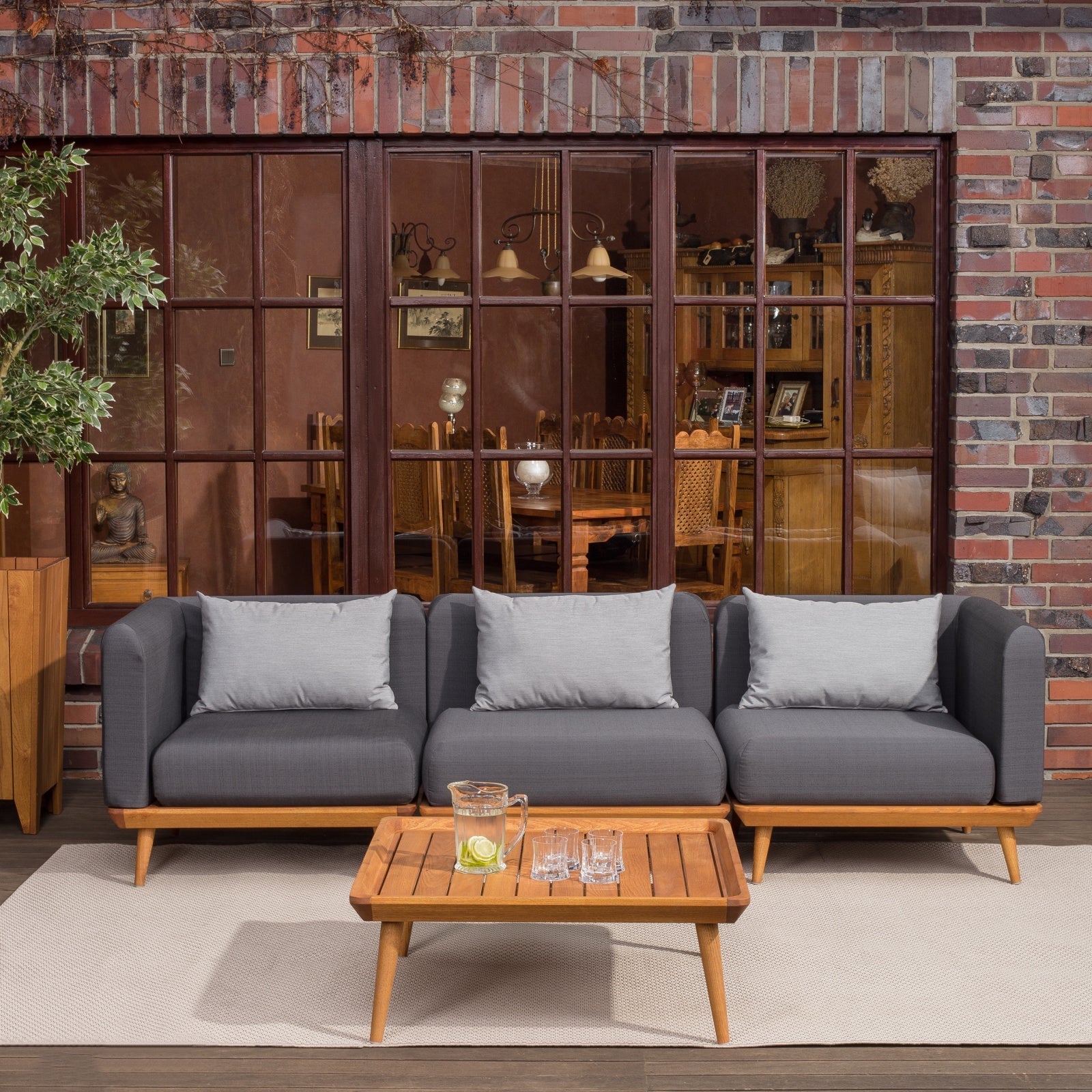 Loungeecke NOURD aus Robinienholz (Akazie)