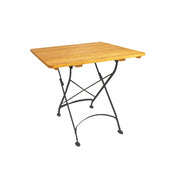 Tisch MAJA 80 x 80 cm aus Metall und Robinienholz (Akazie)