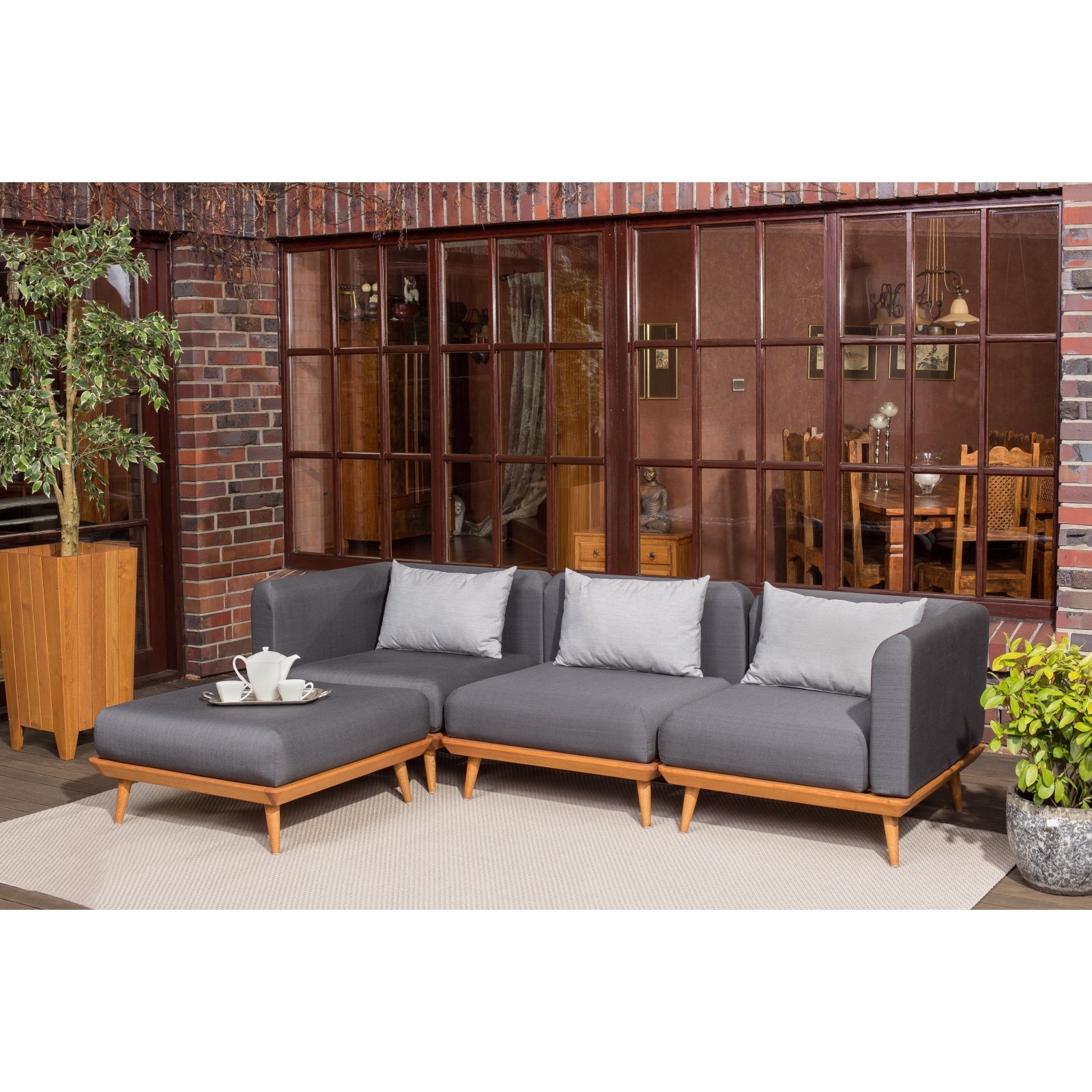 Loungeecke NOURD aus Robinienholz (Akazie)