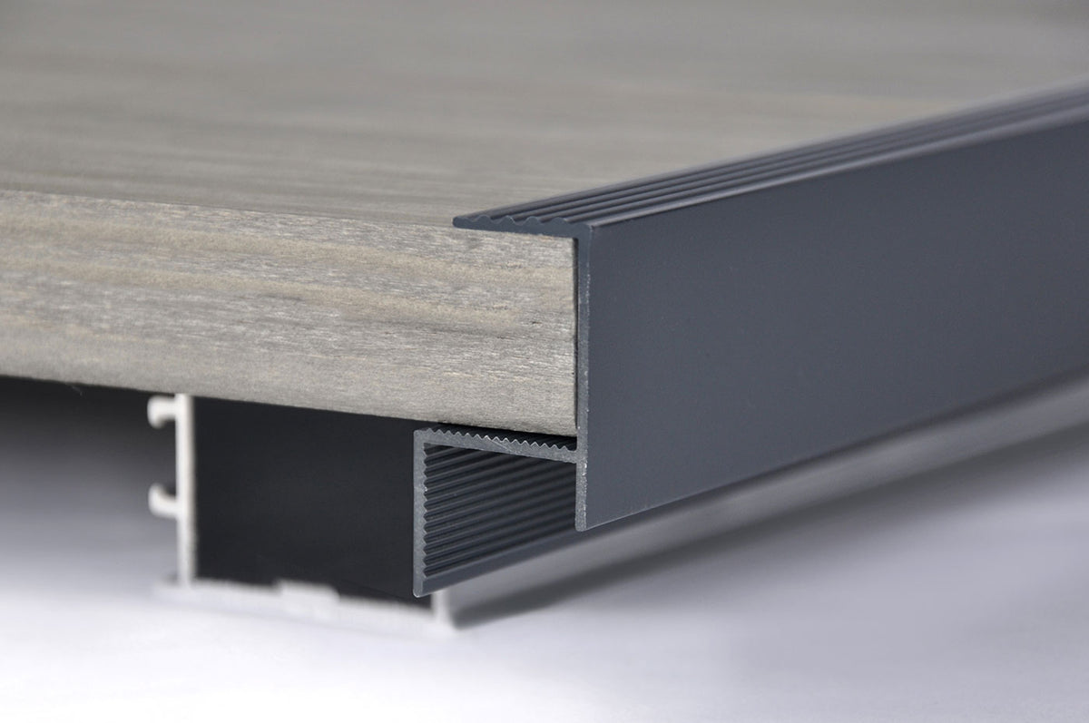 Rand-Abschlussprofil RELO RA, Aluminium, 2000 mm – sauberer Terrassenrand – FixingGroup