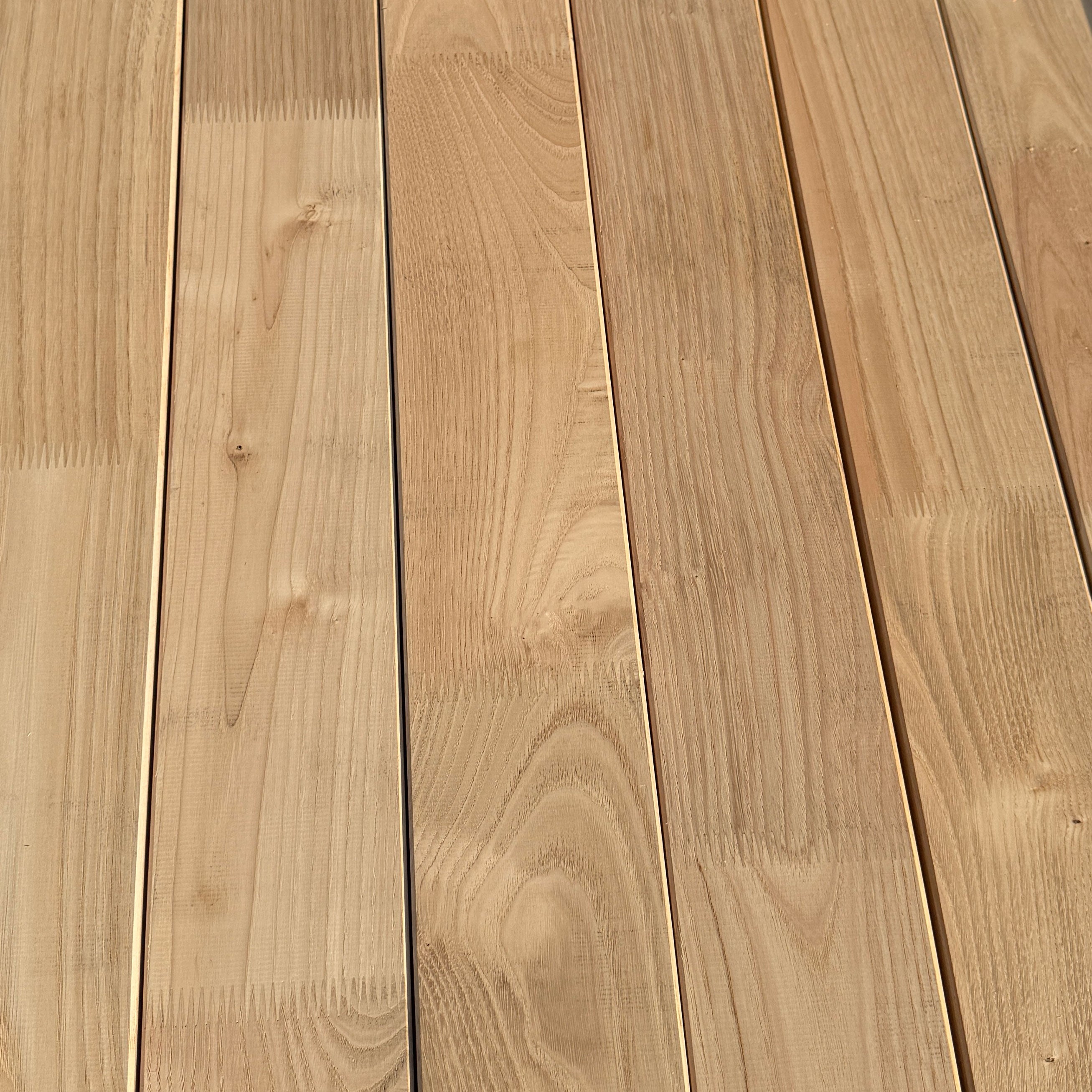 Acacaia decking board, Robinia, 60 x 22 mm, grooved, finger-jointed, convex