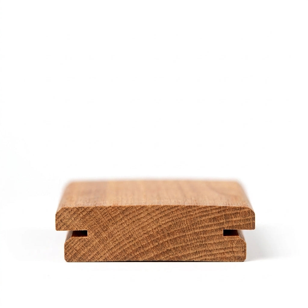 Acacaia decking board, Robinia, 60 x 22 mm, grooved, finger-jointed, convex