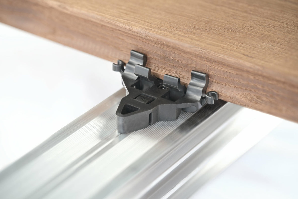Terrassenverbinder KONEKTO – für Dielen mit seitlicher Nut oder Hohlkehle – FixingGroup