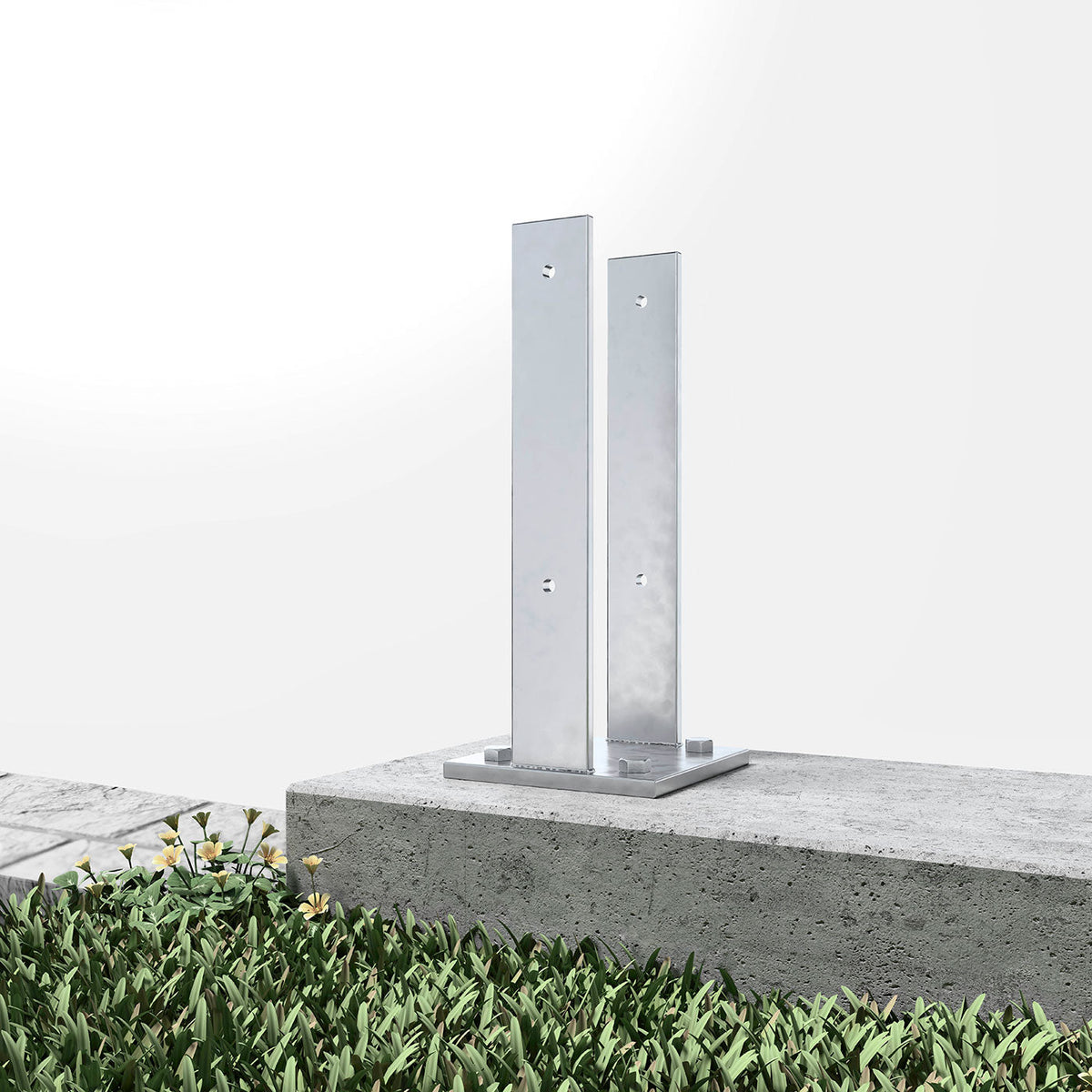 Zaun-Pfostenträger TERA PT 90 mm – für Zaun und Sichtschutz auf Betonfundament – FixingGroup